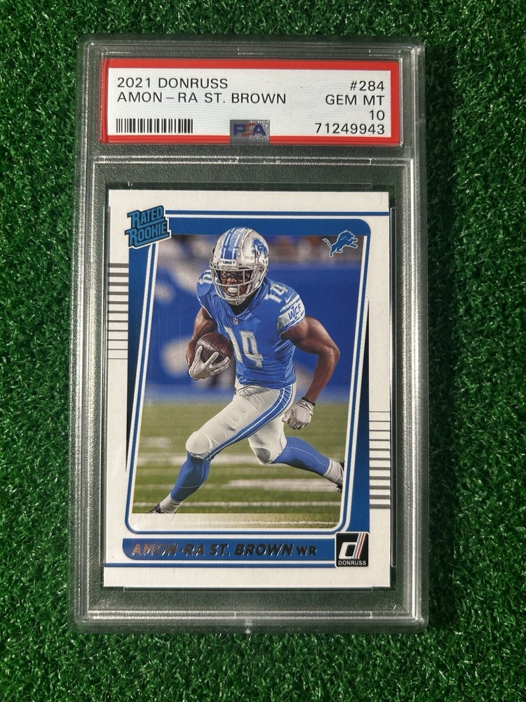 2021 Panini Donruss  Rated Rookie Amon-Ra St. Brown RC PSA 10 #284