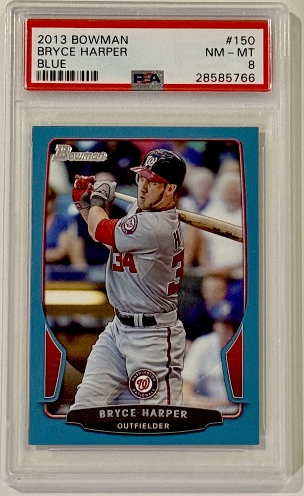 2013 Bowman #150 Bryce Harper BLUE SP /500 PSA 8 HOF Numbered Nationals ‘13