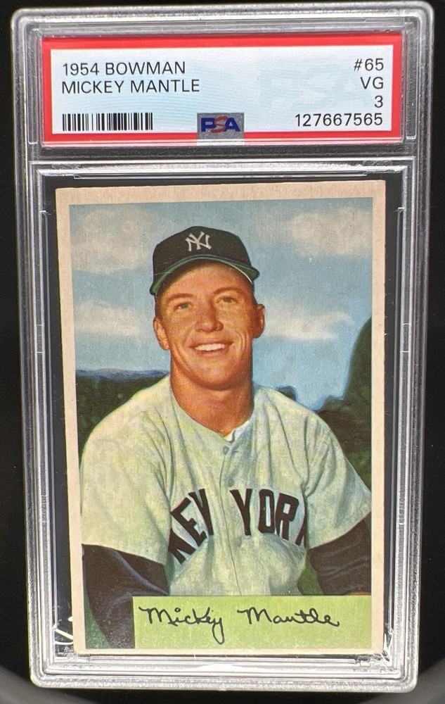1954 Bowman Mickey Mantle #65 Yankees PSA 3