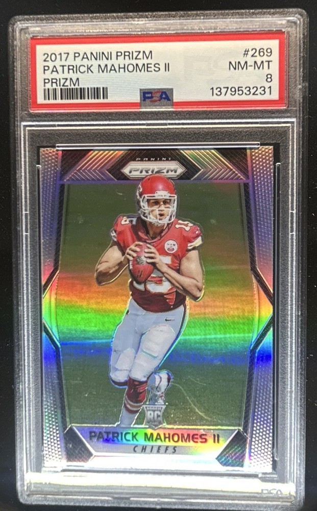 2017 Panini Prizm Patrick Mahomes II RC Rookie #269 Chiefs PSA 8