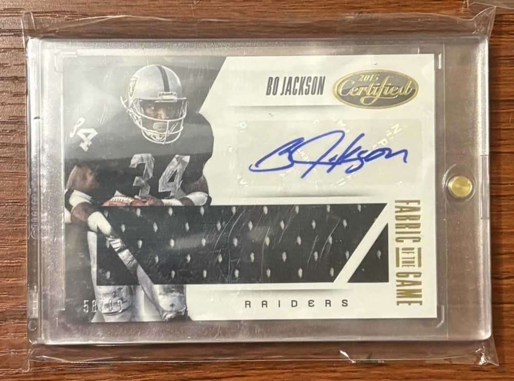 2015 Panini Certified Bo Jackson Auto Patch GAME USED/99 RARE ! Auto GU Patch view 1