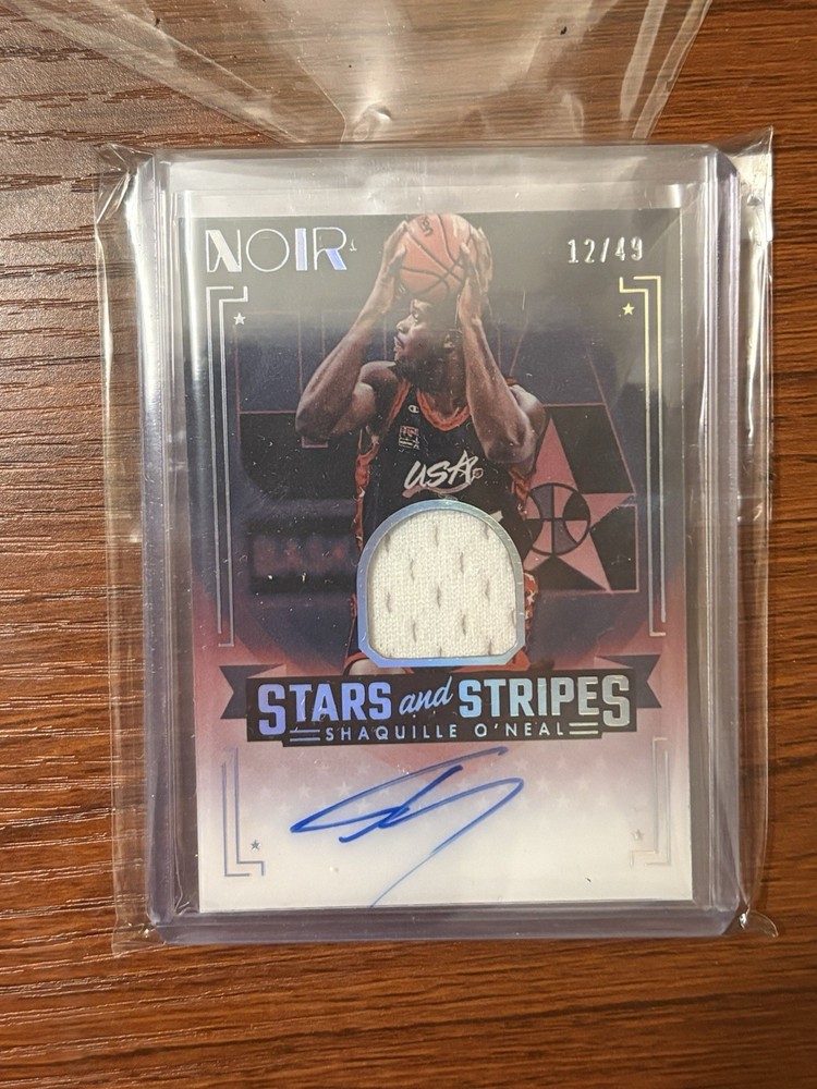 Shaquille O'Neal 2023-24 Noir Stars And Stripes Auto Patch /49 Game Used