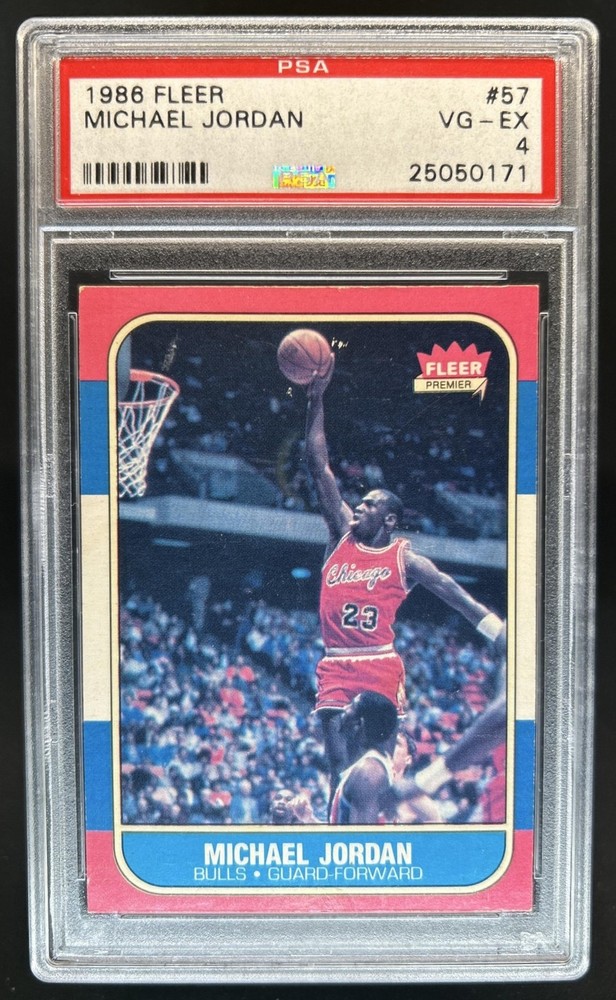 1986-87 Fleer Michael Jordan Rookie RC #57 Bulls PSA 4