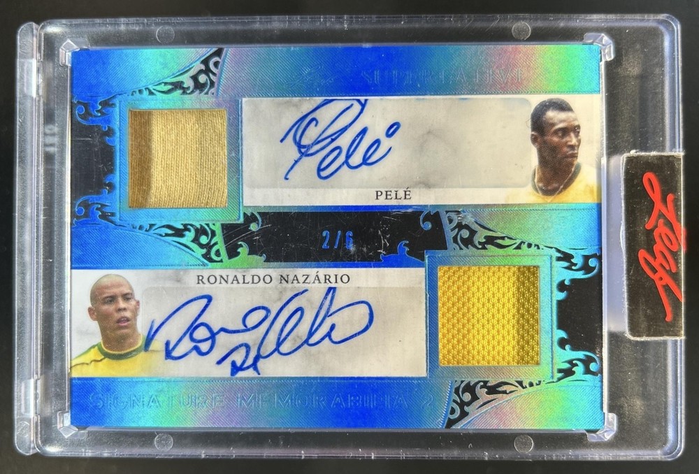 2023 Leaf Superlative Sports Pele Ronaldo Nazario Jersey Auto #/6 #SM2-5