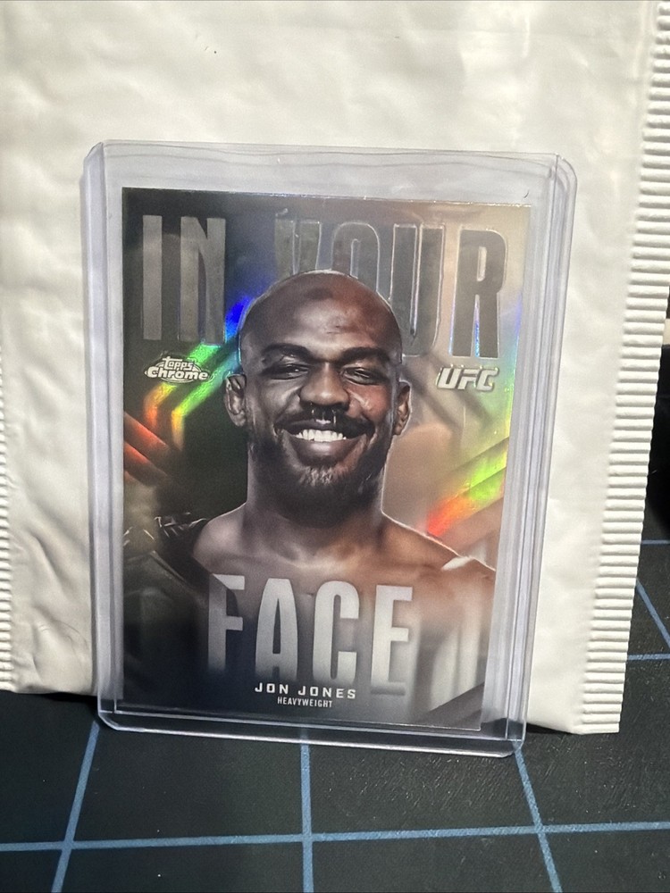 2026 Topps Chrome UFC In Your Face Jon Jones Insert Silver Holo Refractor IYF-8