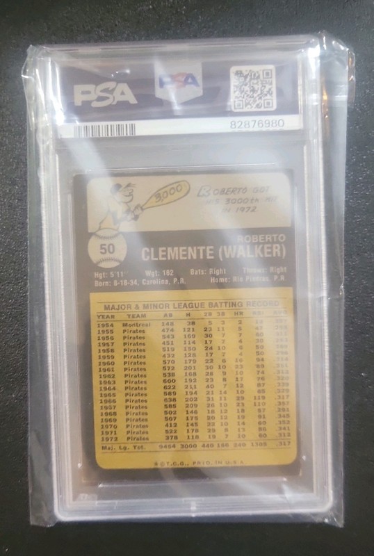 1973 Topps Roberto Clemente # 50 PSA 3 Pittsburgh Pirates Baseball Card ⚾️  view 2