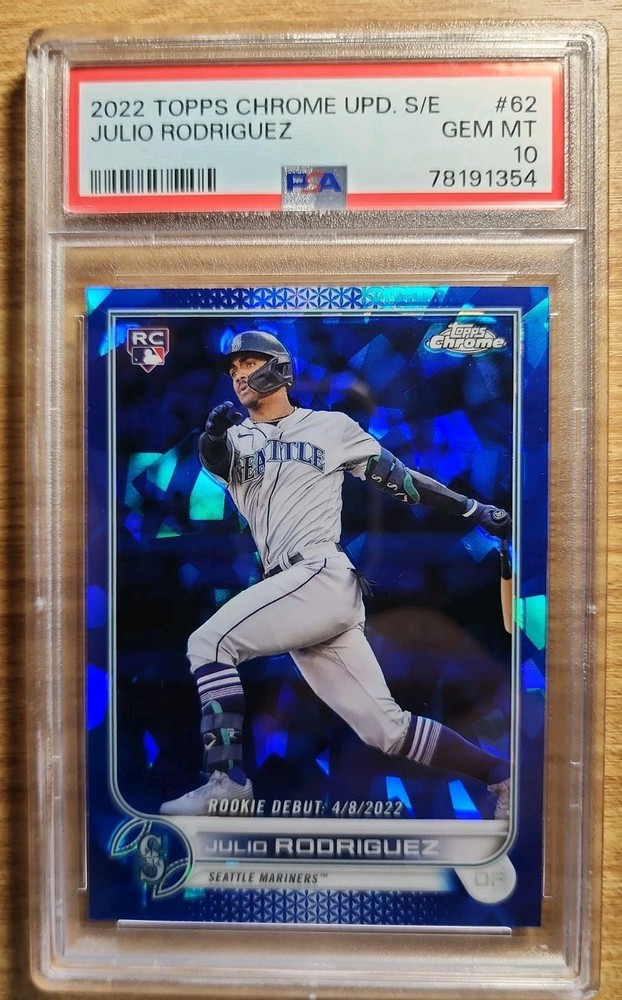 2022 Topps Chrome Update Sapphire Julio Rodriguez RC PSA 10 Mariners Rookie