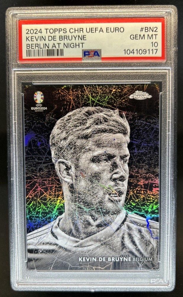2023-24 Topps Chrome UEFA Euro Kevin De Bruyne Berlin at Night SP #BN-2 PSA 10