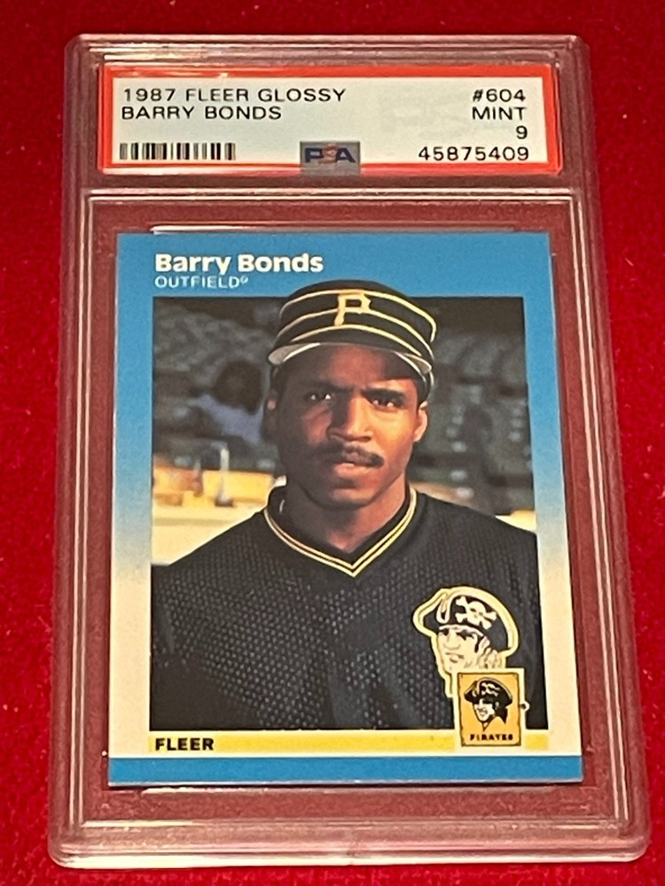 BARRY BONDS 1987 Fleer Glossy #604 PSA 9 - MINT (Pittsburgh Pirates - SF Giants)