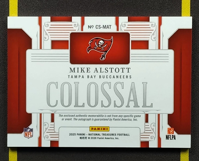 2025 National Treasures Colossal Patch Auto 21/25 Mike Alstott FCKXS view 2