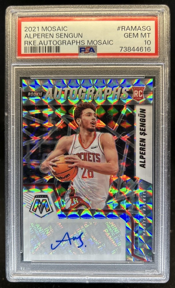 2021-22 Panini Mosaic Alperen Sengun Rookie Auto RC Mosaic #RAM-ASG PSA 10