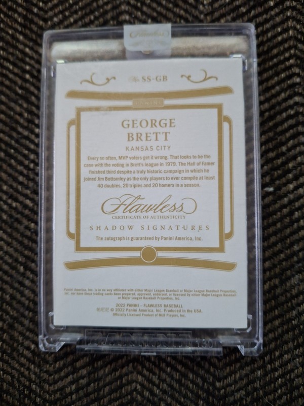 2022 Panini Flawless Encased Shadow Signatures George Brett On Card Auto /20 view 2