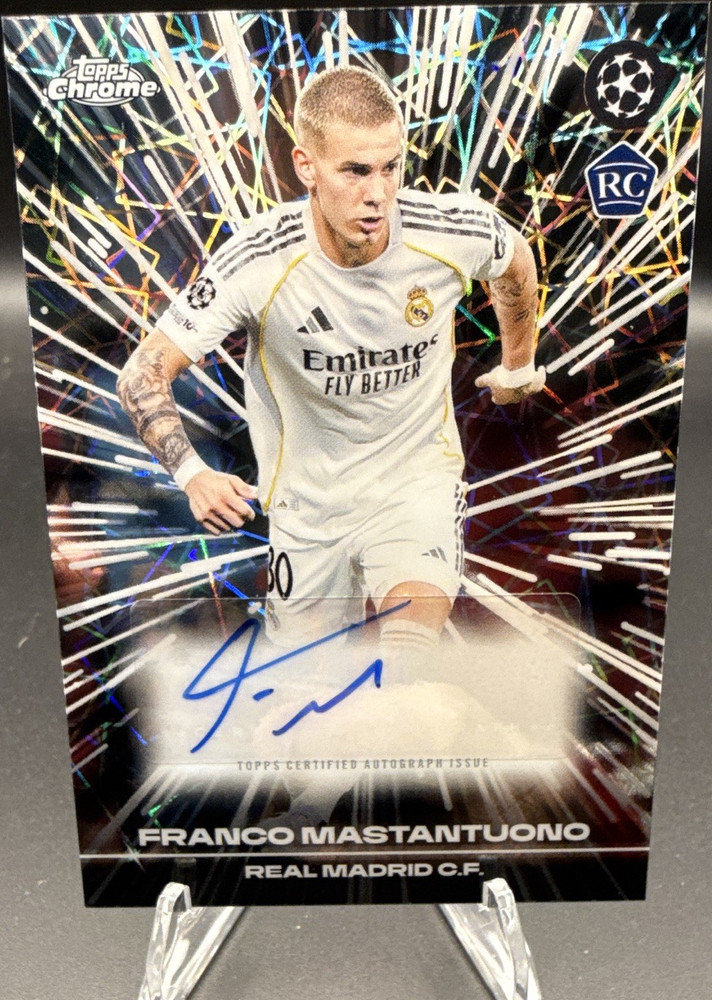 Topps Chrome UEFA Club 2025/26 Franco Mastantuono RC Auto BLA-FM black lazer