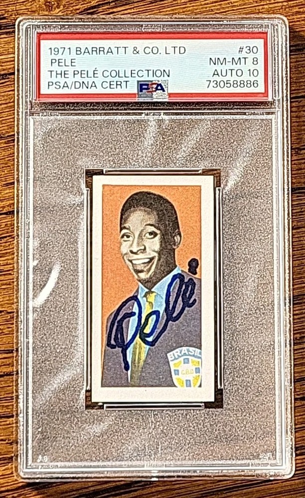 PELE PERSONAL Signed 1971 Barratt #30 PSA 8 DNA GEM MT 10 AUTOGRAPHED 10