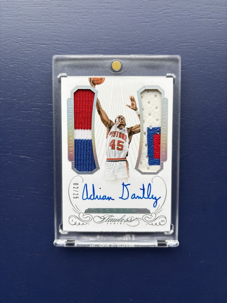 2014-15 Panini Flawless Adrian Dantley Greats Silver Dual Patch Auto /25 #GDM-AD