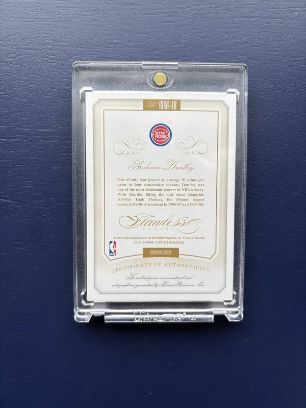 2014-15 Panini Flawless Adrian Dantley Greats Silver Dual Patch Auto /25 #GDM-AD view 2