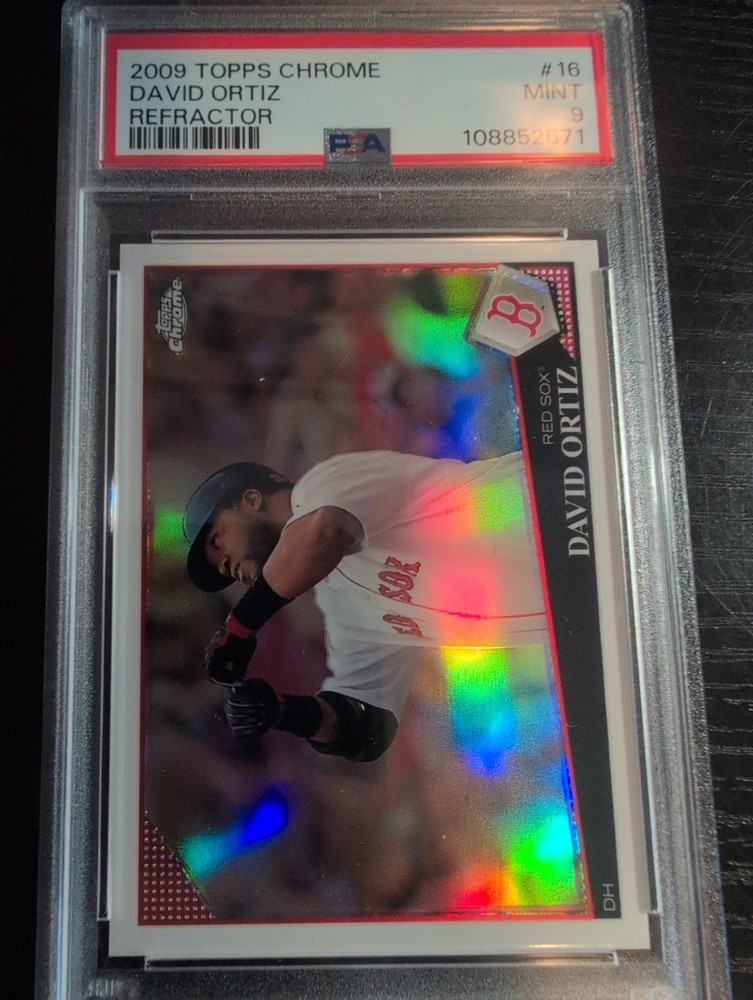 2009 TOPPS CHROME REFRACTOR DAVID ORTIZ #16 HALL OF FAME PSA 9 view 1