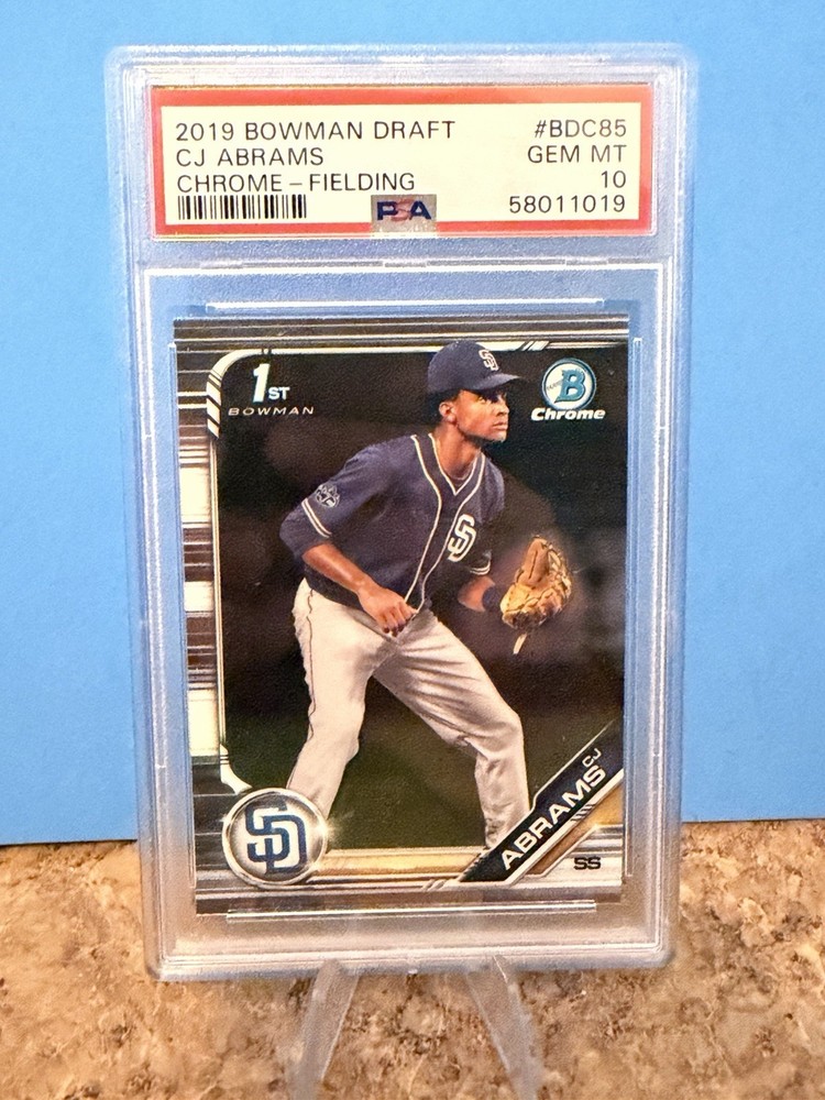 2019 Bowman Chrome Draft 1st CJ Abrams Rookie  #BDC-85 PSA 10 Padres Nationals