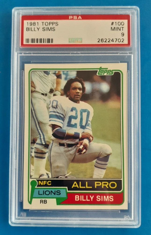 1981 BILLY SIMS PSA 9 (RC) ... BONUS VINTAGE CARDS INCLUDED!!