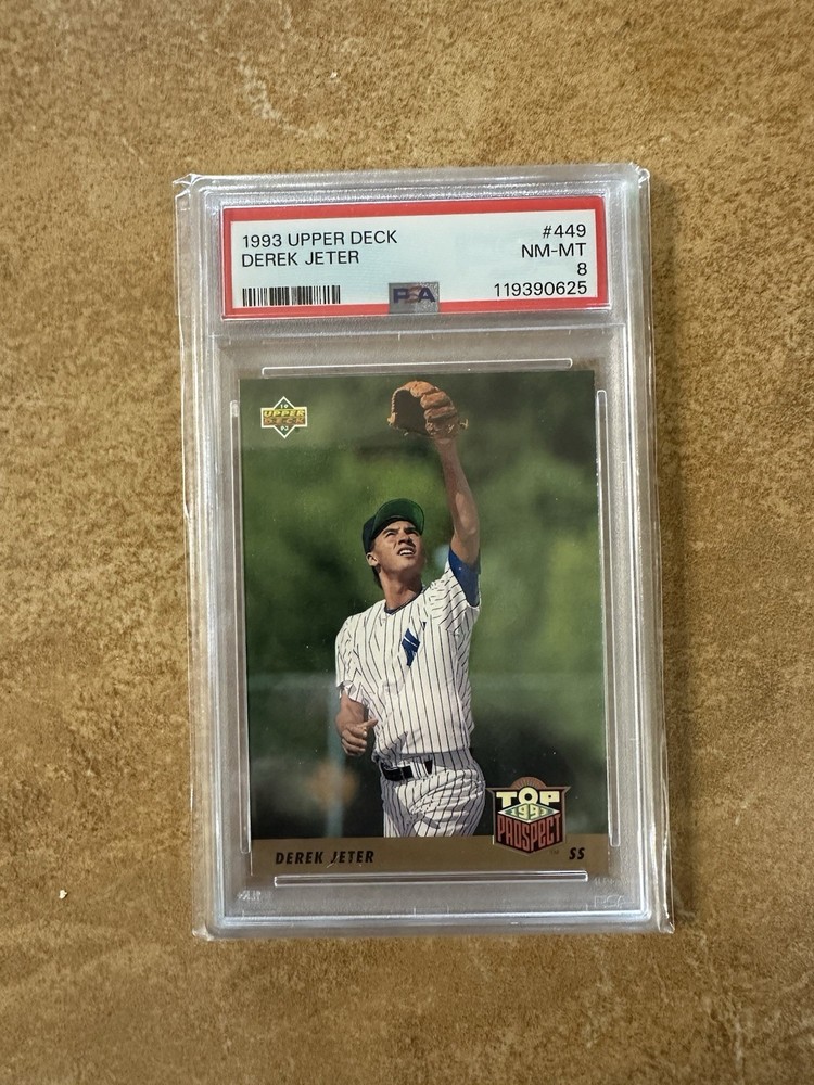 1993 Upper Deck RC DEREK JETER #449 PSA 8 NM-MT TOP 99 PROSPECT Yankees