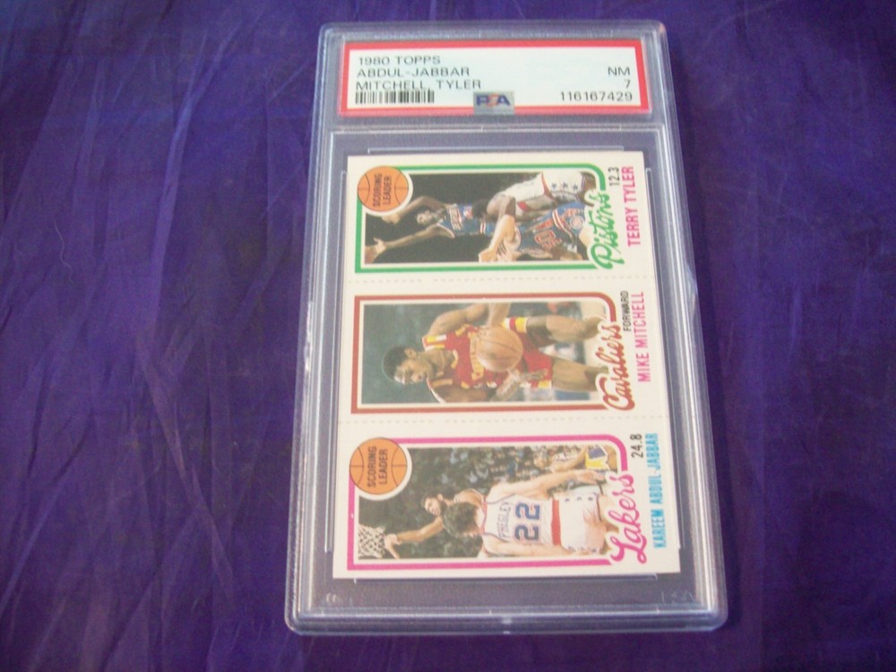 1980 TOPPS BASKETBALL KAREEM ABDUL-JABBAR, MITCHELL, TYLER PSA 7