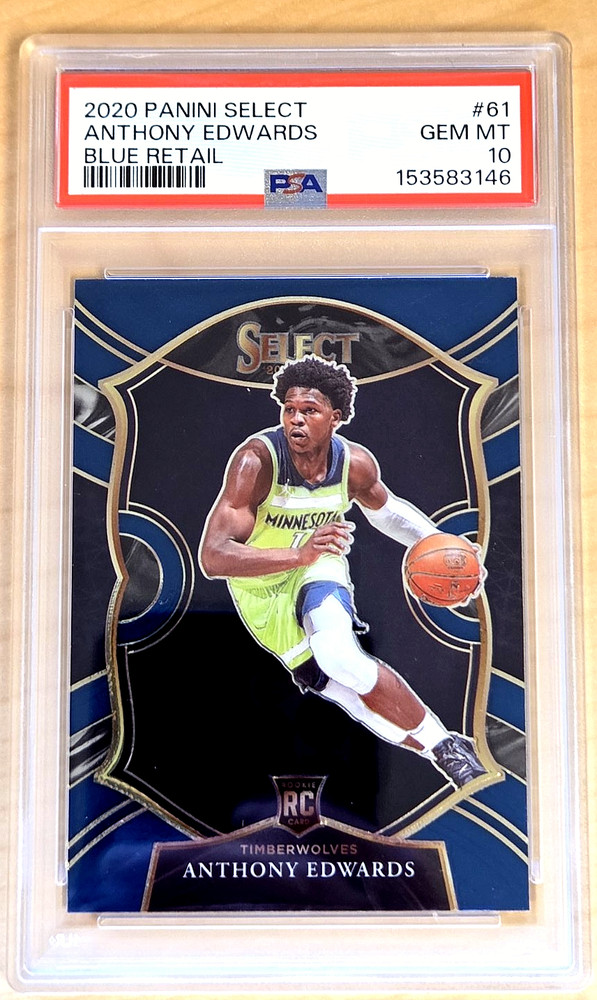 ANTHONY EDWARDS 2020 Select {BLUE RETAIL} Rookie RC; *PSA 10 GEM* - new slab