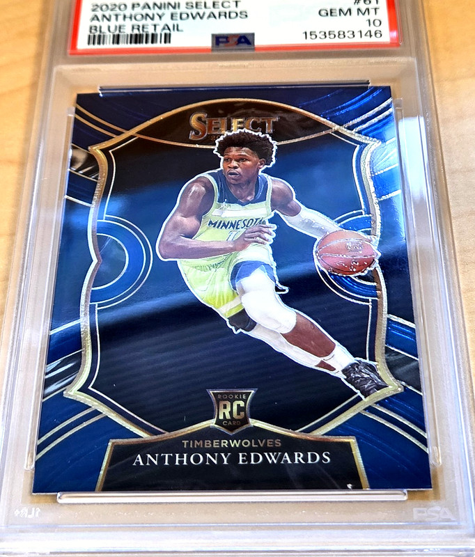 ANTHONY EDWARDS 2020 Select {BLUE RETAIL} Rookie RC; *PSA 10 GEM* - new slab view 2