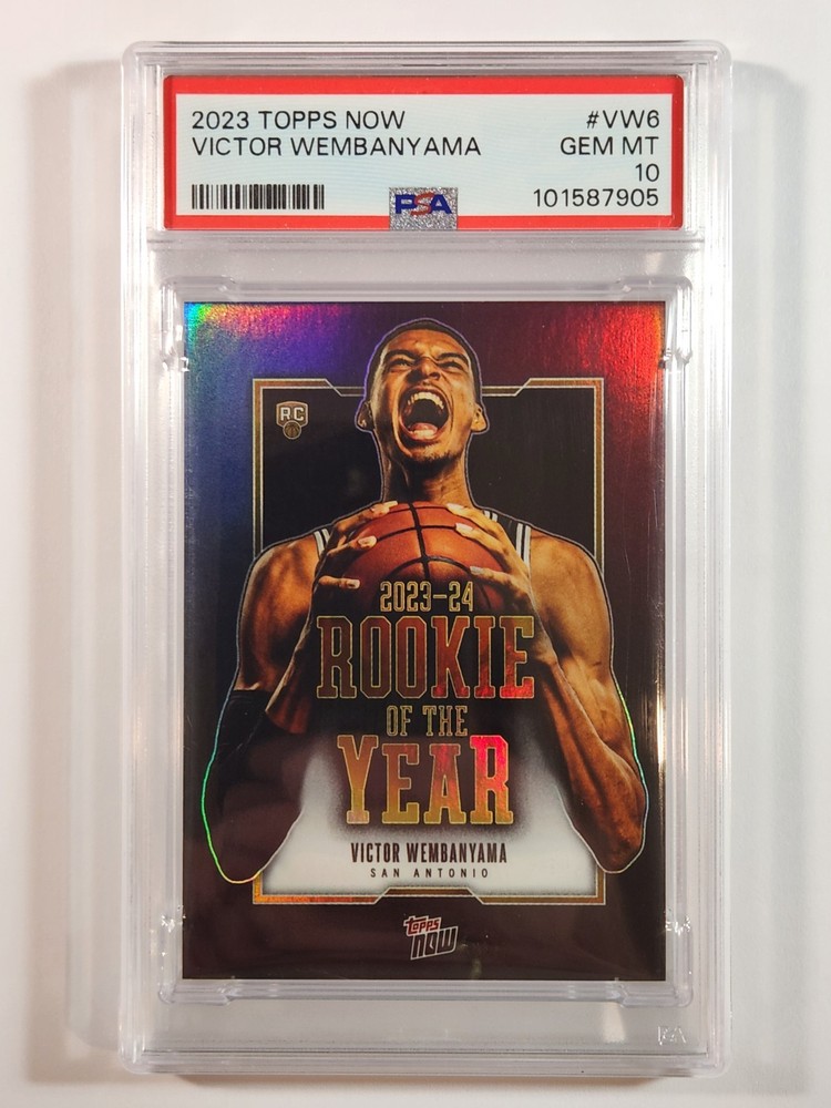 2023-24 TOPPS NOW VICTOR WEMBANYAMA ROOKIE OF THE YEAR #VW6 PSA 10! NICE!