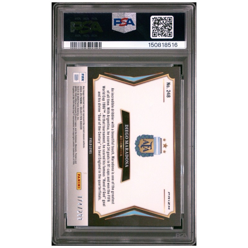 2024-25 Panini Select FIFA  DIEGO MARADONA Pink Mojo #248 /299🔥⚽️🔥PSA 10 view 2
