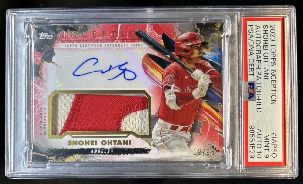 2023 Topps Inception Shohei Ohtani Patch Auto Autograph Red #/25 Angels PSA 9