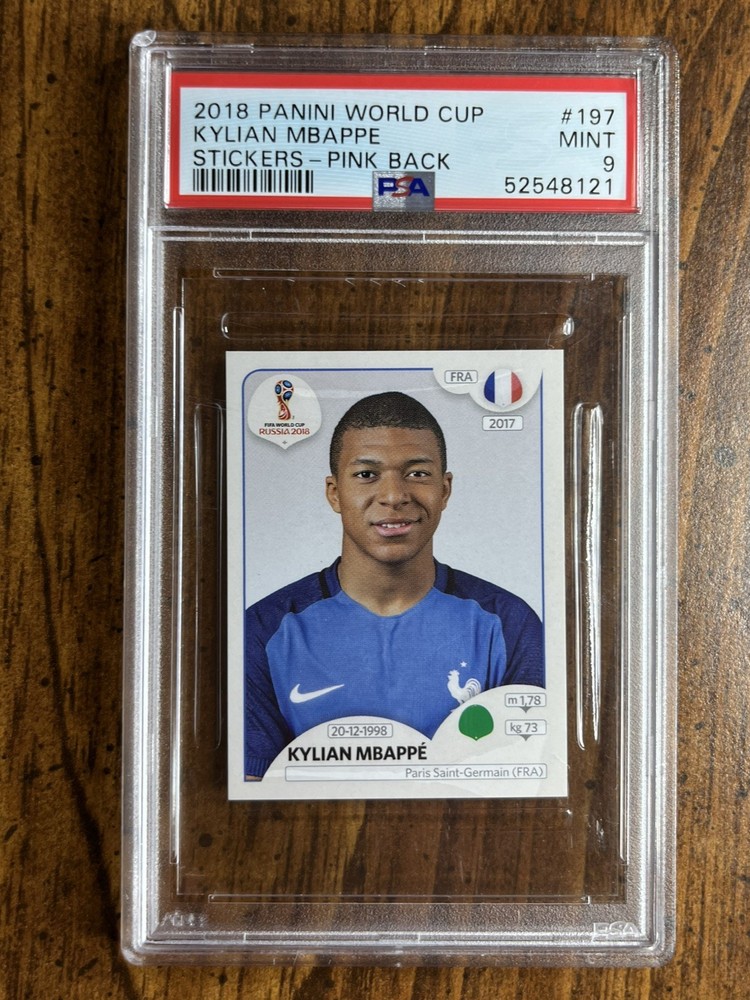 Kylian Mbappe • 2018 Panini World Cup Sticker Pink Back #197 PSA 9 Rookie 🇫🇷⚽️