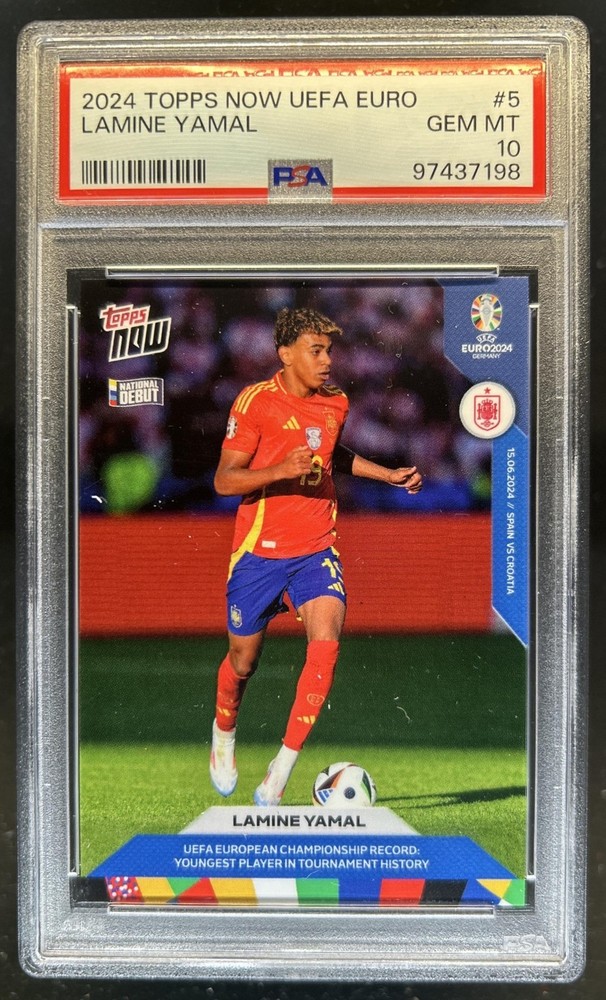 2024 Topps Now UEFA EURO Lamine Yamal #5 PSA 10 GEM MINT