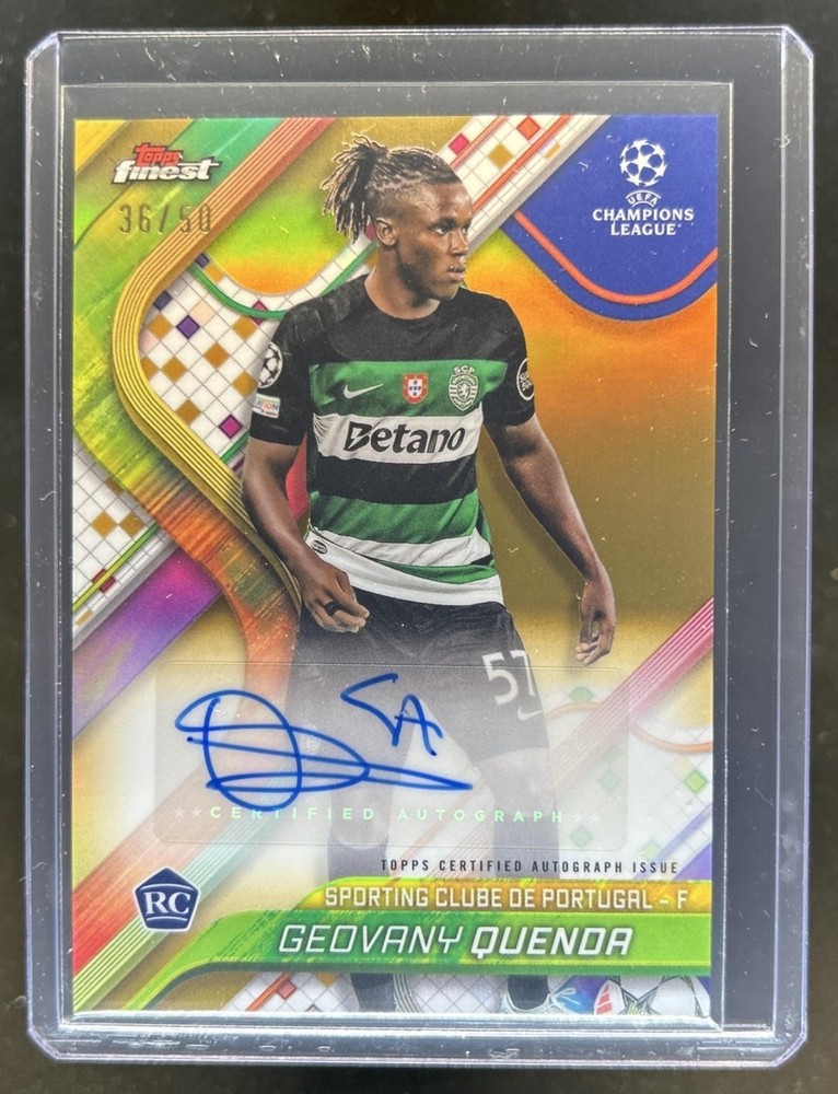 2024-25 Topps Finest UEFA Geovany Quenda Auto RC Gold Refractor Rookie #/50