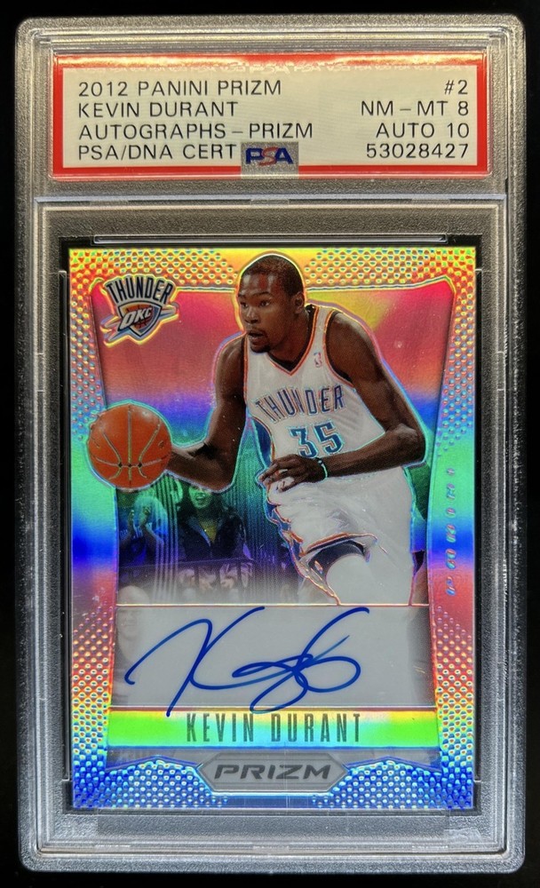 2012-13 Panini Prizm Kevin Durant Auto Autograph Prizm #/25 Thunder PSA 8 10