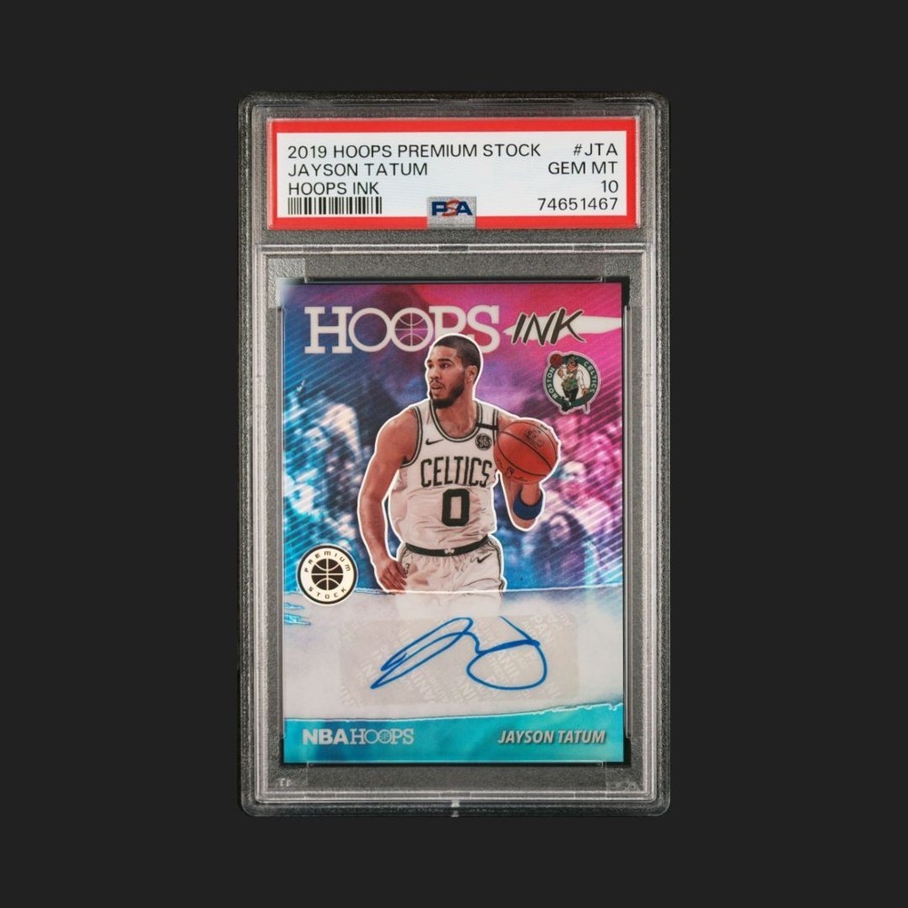 2019-20 Panini NBA HOOPS Premium Stock HOOPS Ink Jayson Tatum #HI-JTA (AU) PSA10