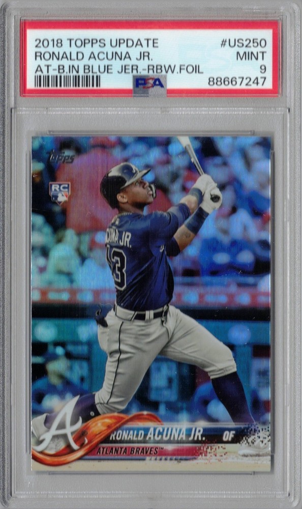 2018 Topps Update Rainbow Foil #US250 Ronald Acuna Jr. Rookie Card RC PSA 9 Mint