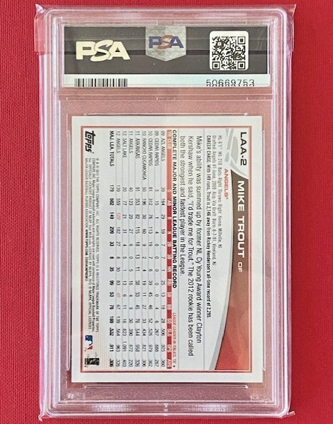 ~ MIKE TROUT 2013 Topps Rookie Cup #LAA-2 PSA 10 Los Angeles Angels~ view 2