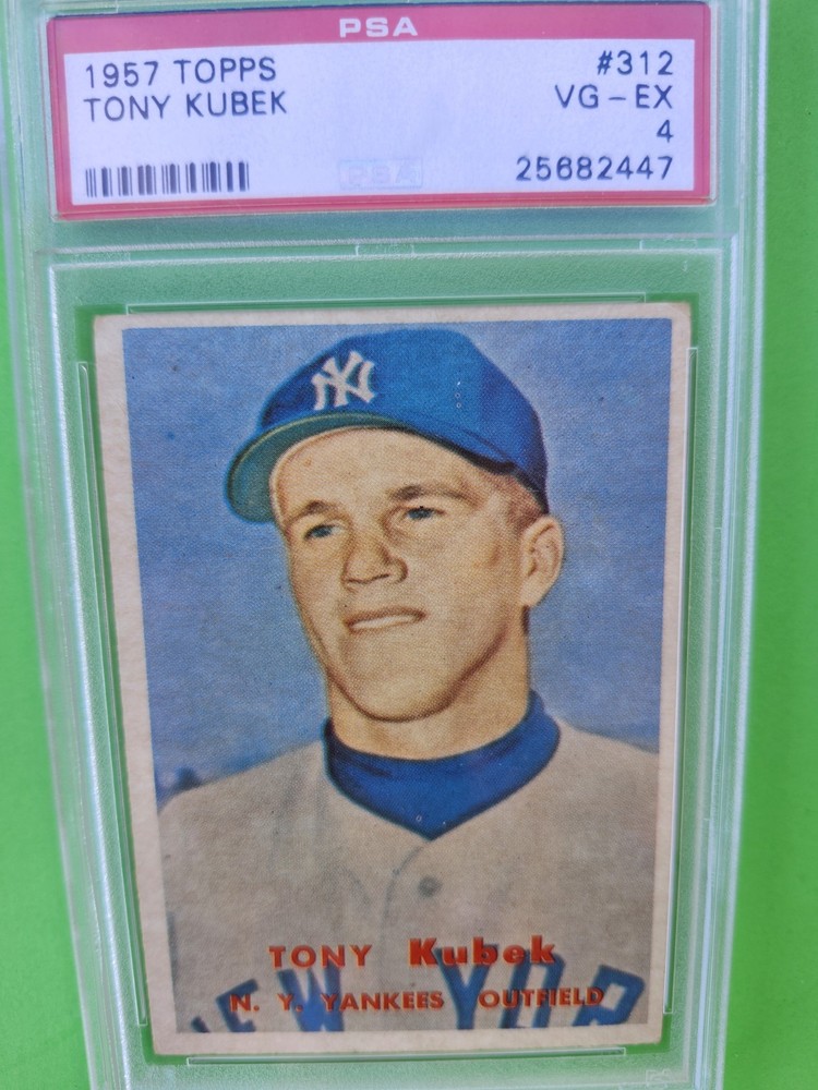 CLEAN SOLID PSA 4 TONY KUBEK ROOKIE 1957 TOPPS #312 GRADED VINTAGE YANKEES TPHLC
