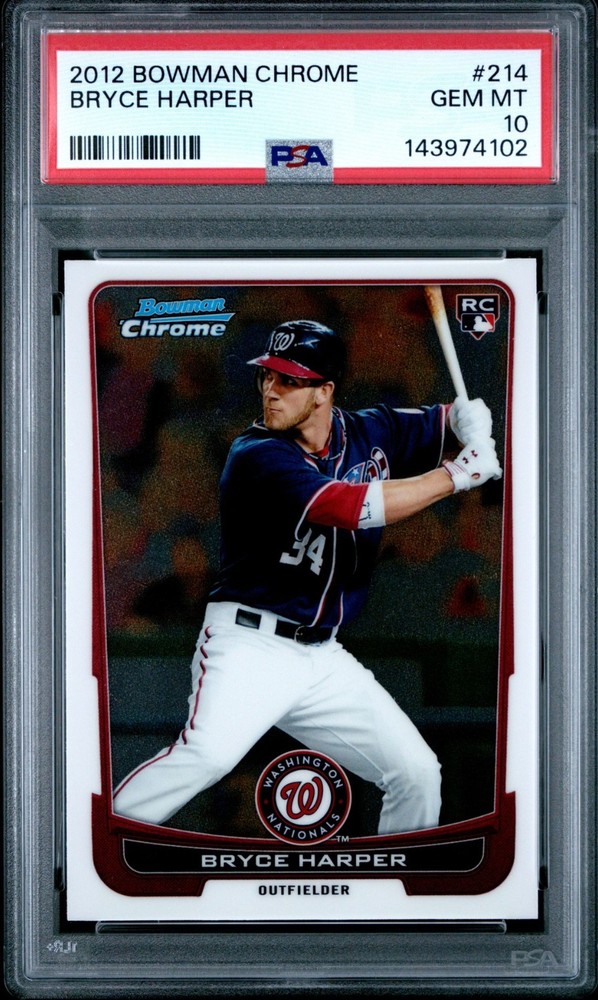 2012 Bowman Chrome Baseball Bryce Harper Rookie #214 PSA 10 GEM MINT