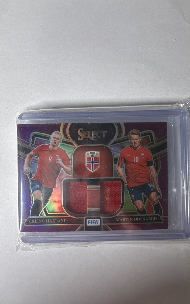 2023-24 Panini Select FIFA - Erling Haaland, Martin Odegaard Purple Prizm /49