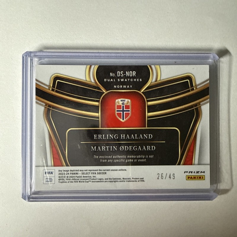 2023-24 Panini Select FIFA - Erling Haaland, Martin Odegaard Purple Prizm /49 view 2