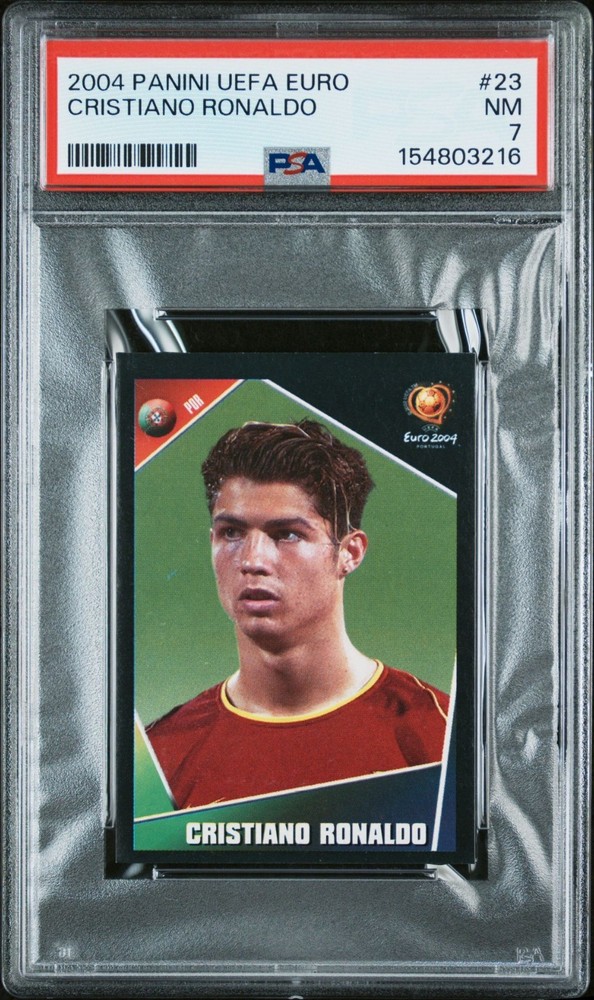 2004 Panini UEFA Euro Portugal Stickers #23 Cristiano Ronaldo PSA 8 NM-MT