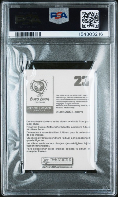 2004 Panini UEFA Euro Portugal Stickers #23 Cristiano Ronaldo PSA 8 NM-MT view 2