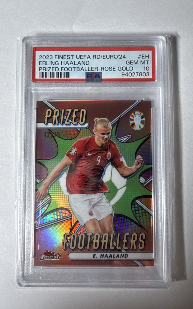 2023 Topps Finest Euro 2024 - Prized Footballers Erling Haaland Rose Gold /75