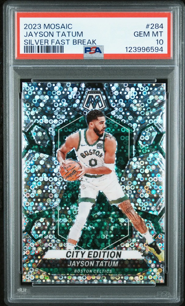 2023 Panini Mosaic Jayson Tatum #284 Silver Fast Break PSA 10