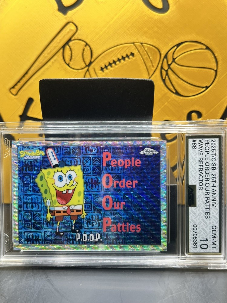 SpongeBob SquarePants Topps Chrome P.O.O.P. People Order Our Patties /175 AGS 10