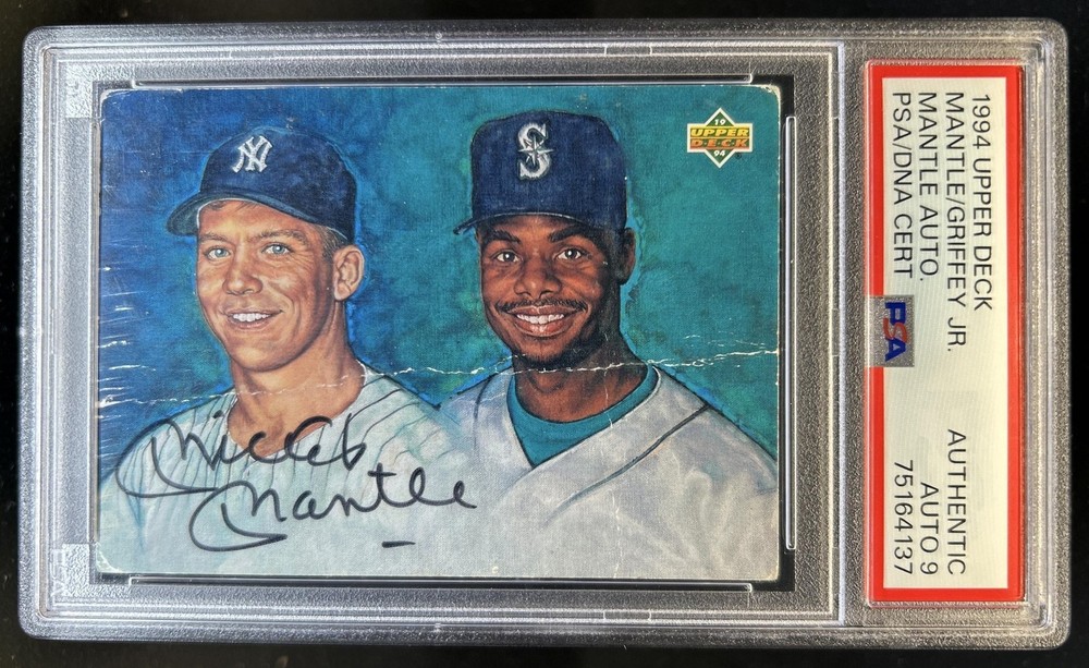 1994 Upper Deck Ken Griffey Jr. Mickey Mantle PSA Authentic Auto Autograph