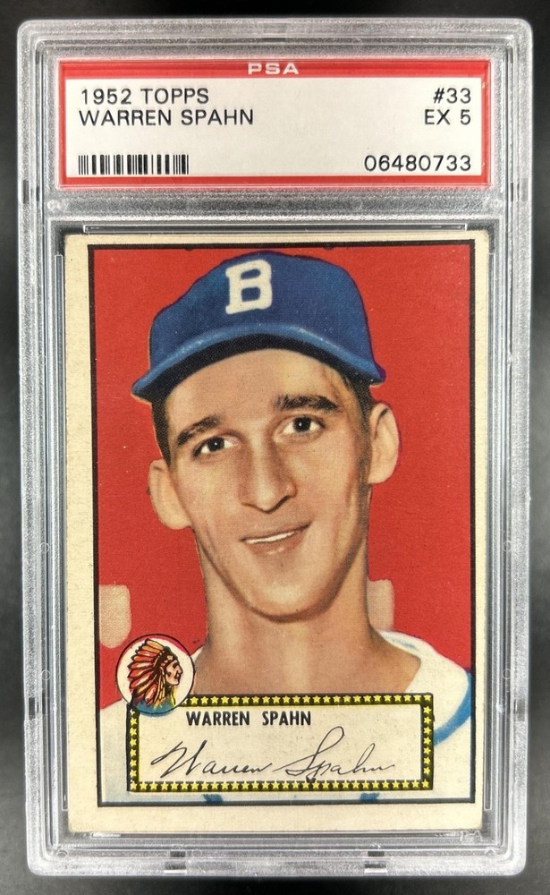 1952 Topps Warren Spahn #33 Braves PSA 5