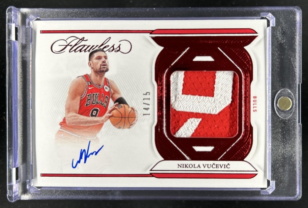 2022-23 Panini Flawless Nikola Vucevic Patch Auto Autograph Ruby #/15 Bulls