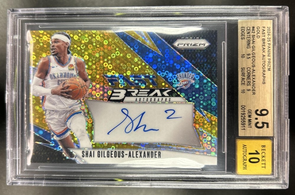 2024-25 Prizm Shai Gilgeous-Alexander Fast Break Auto Gold #/10 BGS 9.5/10